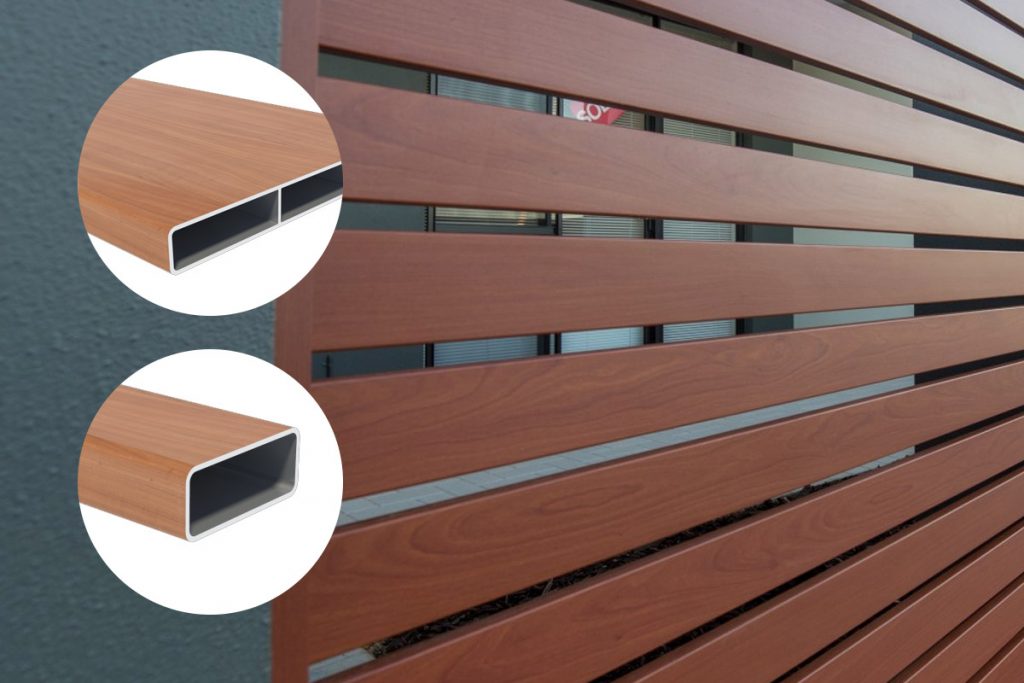 wood look aluminium slat fencing